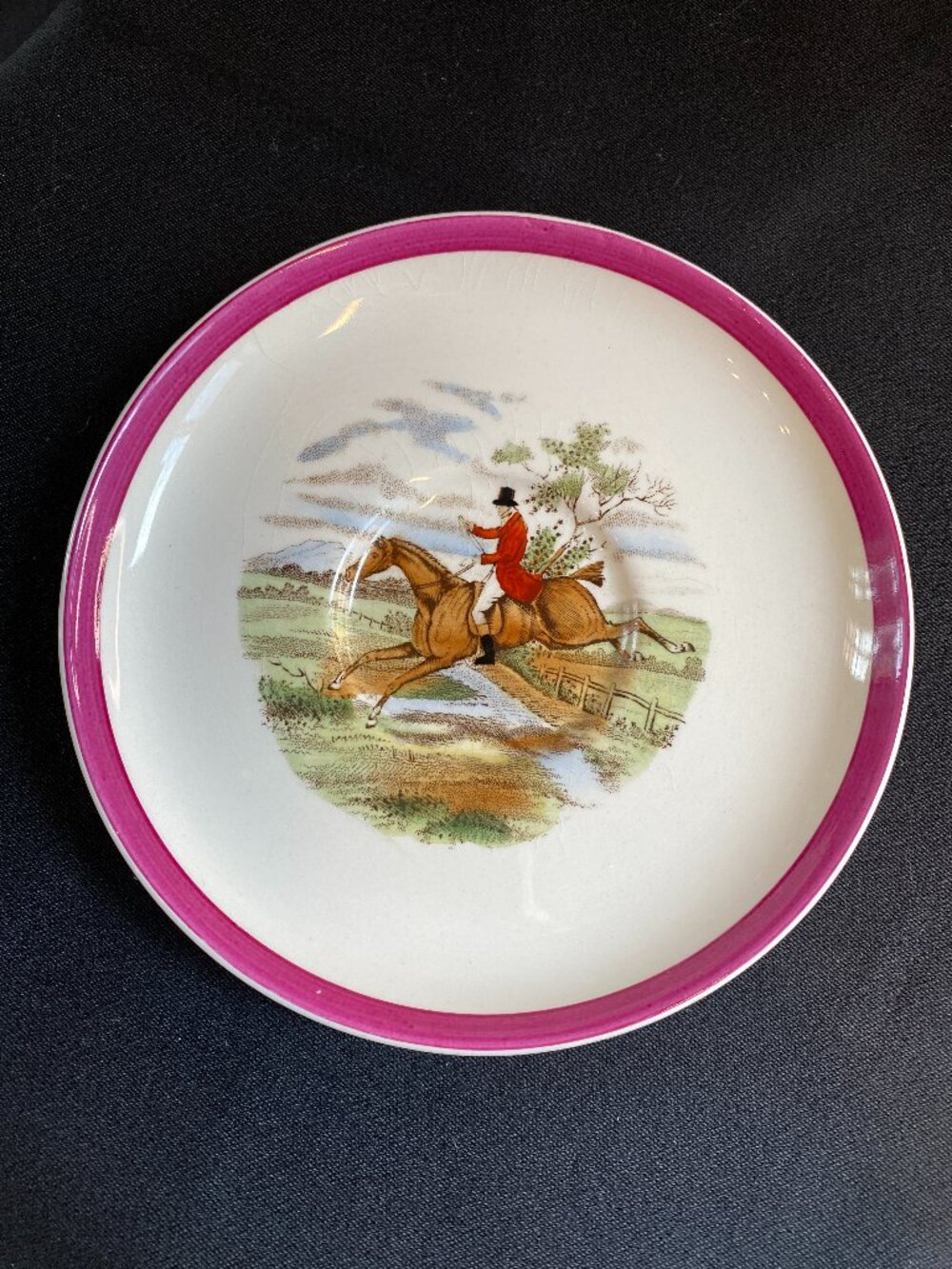 Vintage Copeland Spode England Herring's Hunt "The Hunt Red" Saucer First Over 4 - Picture 4 of 6